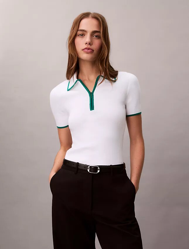 Polo clásico con cremallera de un cuarto Polo clásico con cremallera de un cuarto