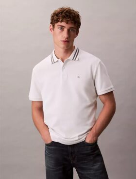 Polo clásico con ribetes de piqué y Monogram