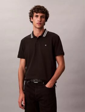 Polo clásico con ribetes de piqué y Monogram
