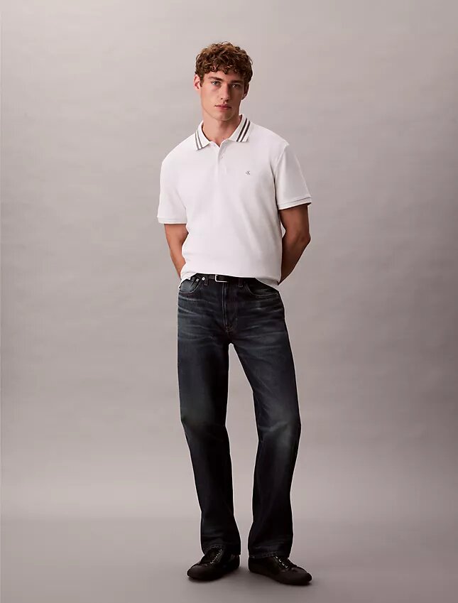 Polo clásico con ribetes de piqué y Monogram Polo clásico con ribetes de piqué y Monogram