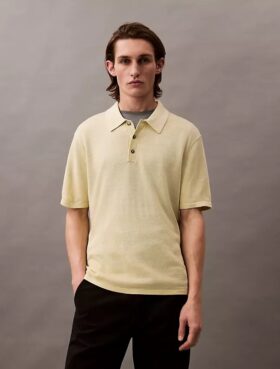 Polo clásico de mezcla de lino