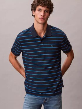 Polo clásico de rayas de piqué de algodón