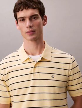 Polo clásico de rayas de piqué de algodón
