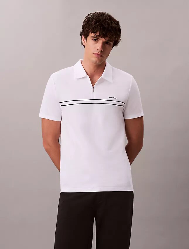 Polo con cremallera de un cuarto y ribete en contraste Polo con cremallera de un cuarto y ribete en contraste
