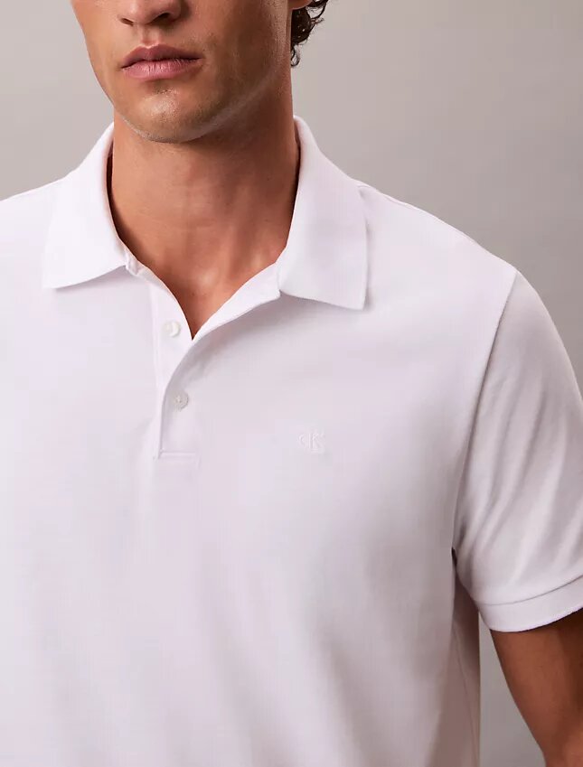 Polo de mezcla de algodón liso con Monogram Polo de mezcla de algodón liso con Monogram