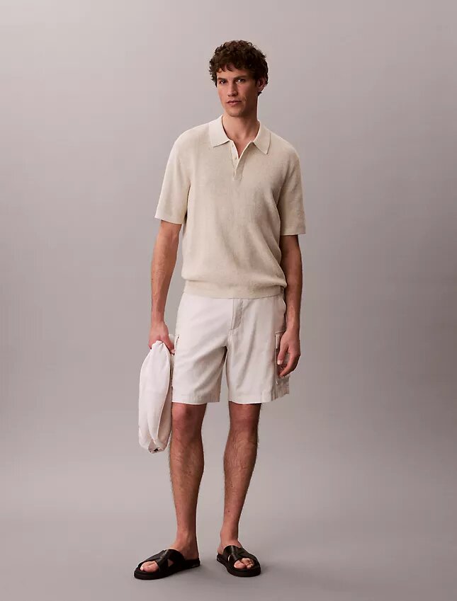Polo de punto waffle de algodón suave Polo de punto waffle de algodón suave