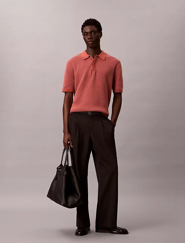 Polo de punto waffle de algodón suave Polo de punto waffle de algodón suave