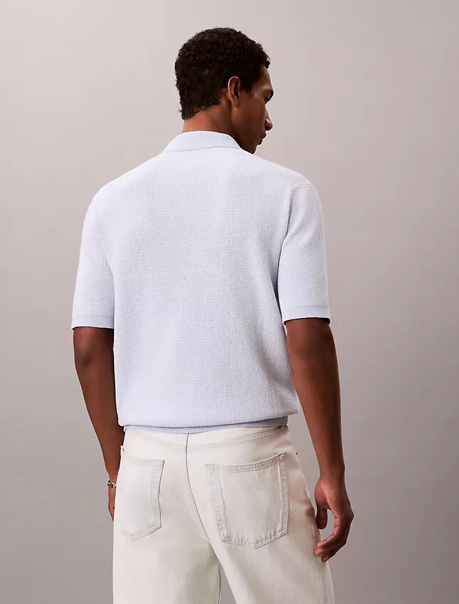 Polo de punto waffle de algodón suave Polo de punto waffle de algodón suave