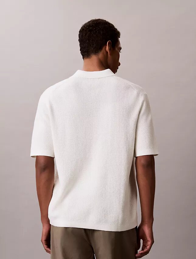 Polo de punto waffle de algodón suave Polo de punto waffle de algodón suave