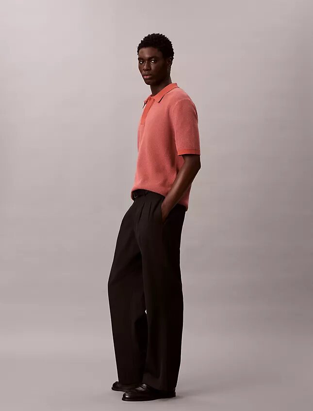 Polo de punto waffle de algodón suave Polo de punto waffle de algodón suave