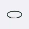 Pulsera de cuero con placa identificativa biselada
