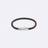 Pulsera de cuero con placa identificativa biselada