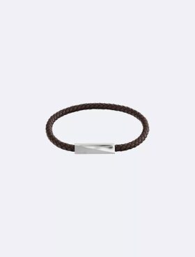 Pulsera de cuero con placa identificativa biselada