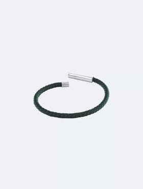 Pulsera de cuero con placa identificativa biselada