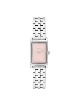 Reloj con brazalete de eslabones y esfera rectangular