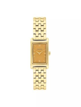 Reloj con brazalete de eslabones y esfera rectangular