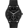 Reloj con esfera cepillada y correa de piel