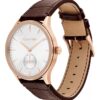 Reloj con esfera cepillada y correa de piel