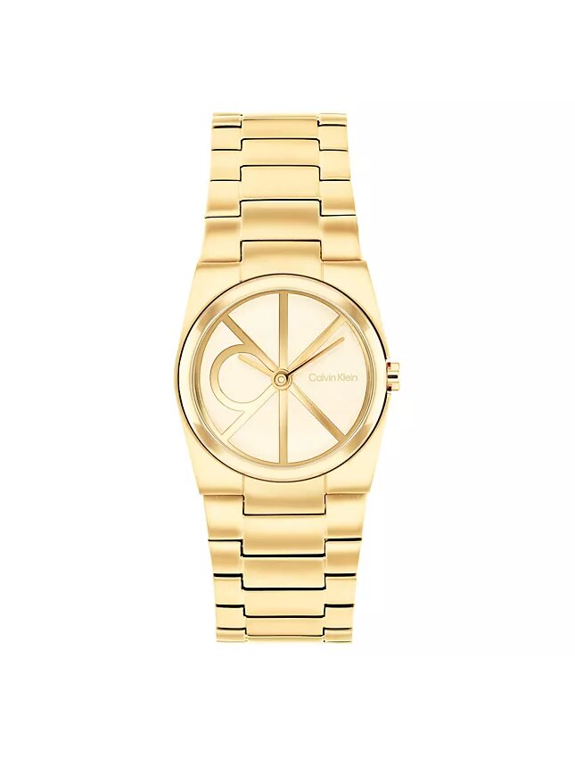 Reloj con esfera con emblema y brazalete de eslabones Reloj con esfera con emblema y brazalete de eslabones