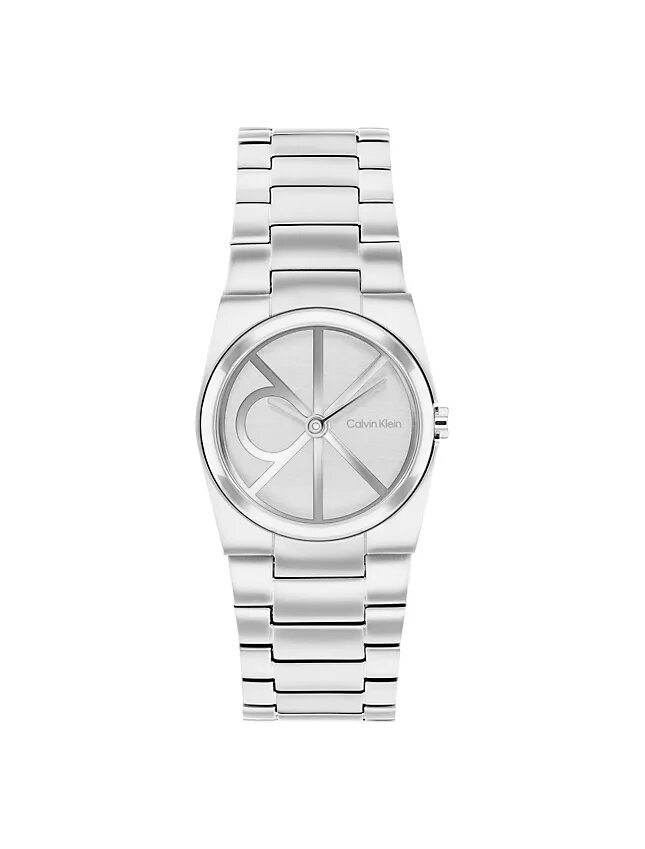 Reloj con esfera con emblema y brazalete de eslabones Reloj con esfera con emblema y brazalete de eslabones