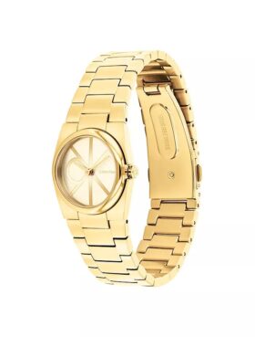 Reloj con esfera con emblema y brazalete de eslabones