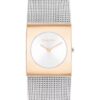 Reloj con esfera geométrica y brazalete de malla Reloj con esfera geométrica y brazalete de malla