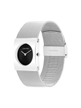 Reloj con esfera geométrica y brazalete de malla