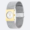 Reloj con esfera geométrica y brazalete de malla