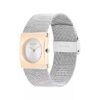 Reloj con esfera geométrica y brazalete de malla Reloj con esfera geométrica y brazalete de malla