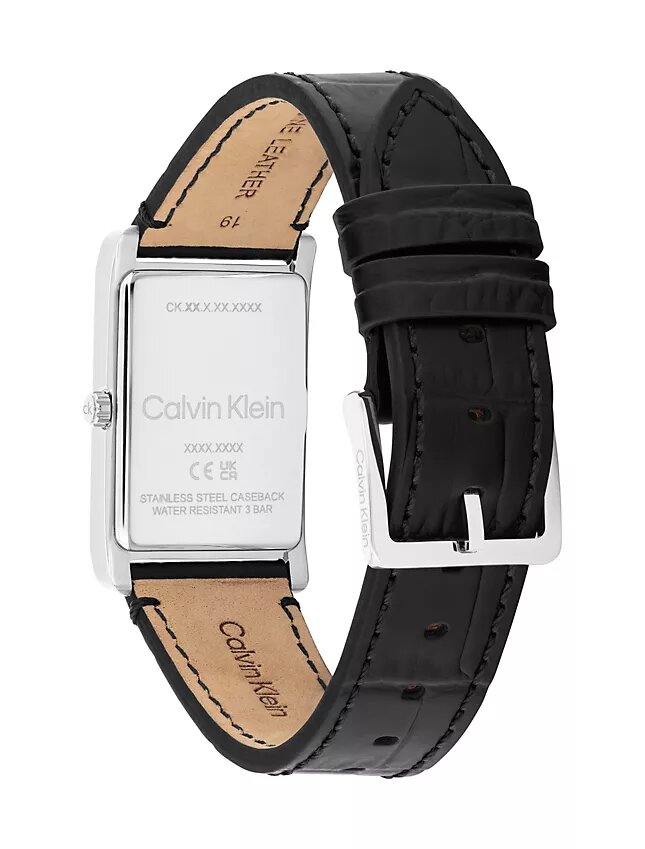 Reloj con esfera rectangular y correa de piel Reloj con esfera rectangular y correa de piel