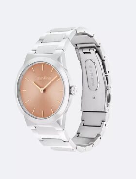 Reloj de 32 mm con brazalete de eslabones integrados minimalista