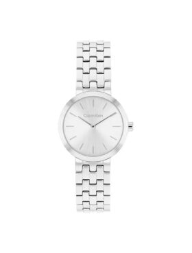 Reloj moderno con esfera y brazalete de eslabones
