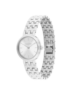Reloj moderno con esfera y brazalete de eslabones