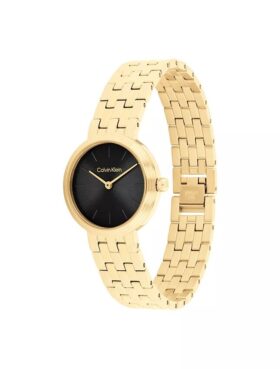 Reloj moderno con esfera y brazalete de eslabones