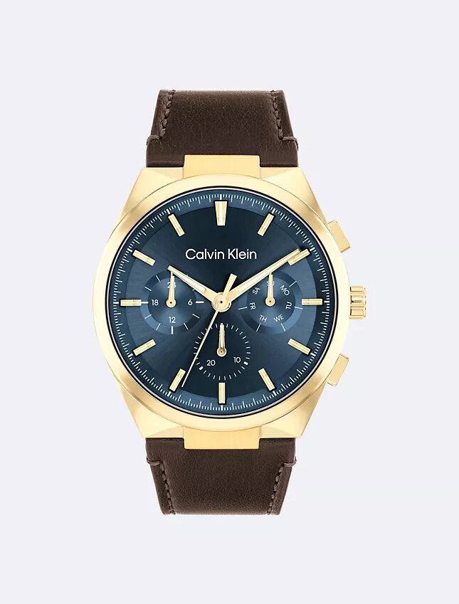 Reloj multifunción con correa de piel Reloj multifunción con correa de piel