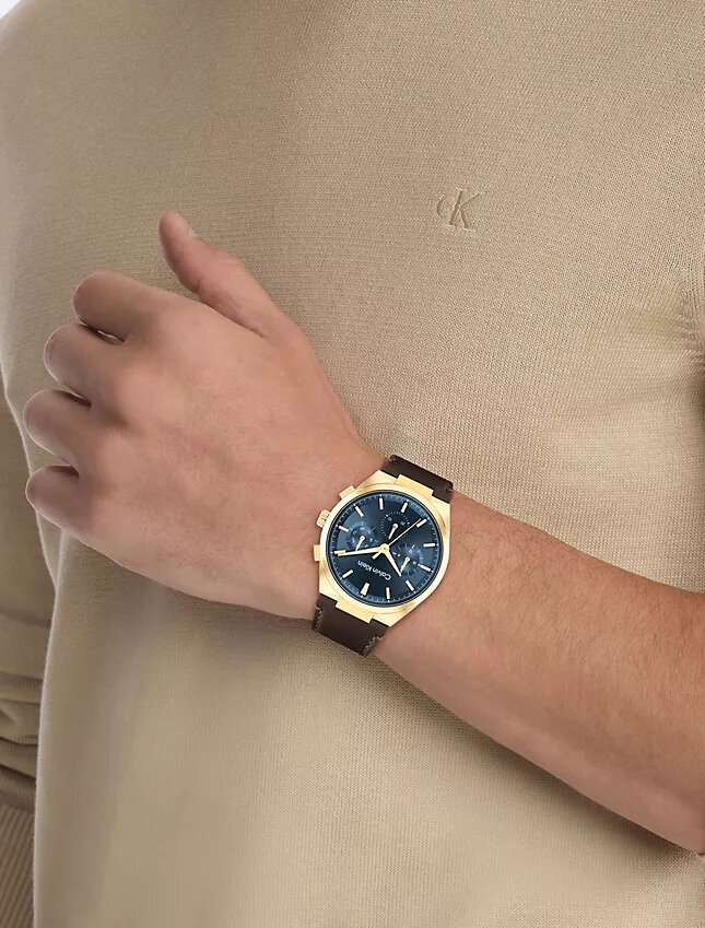 Reloj multifunción con correa de piel Reloj multifunción con correa de piel
