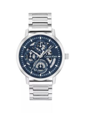 Reloj multifunción con esfera expuesta y brazalete de eslabones