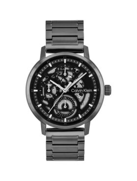 Reloj multifunción con esfera expuesta y brazalete de eslabones