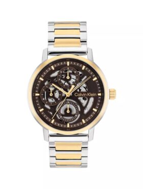 Reloj multifunción con esfera expuesta y brazalete de eslabones