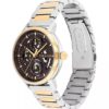 Reloj multifunción con esfera expuesta y brazalete de eslabones Reloj multifunción con esfera expuesta y brazalete de eslabones