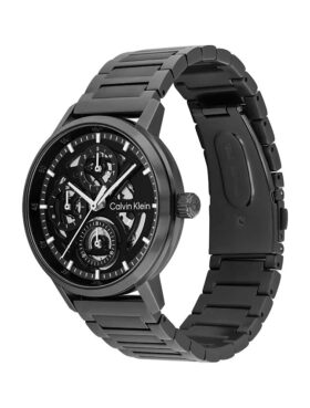 Reloj multifunción con esfera expuesta y brazalete de eslabones