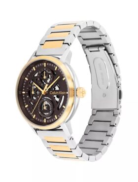 Reloj multifunción con esfera expuesta y brazalete de eslabones