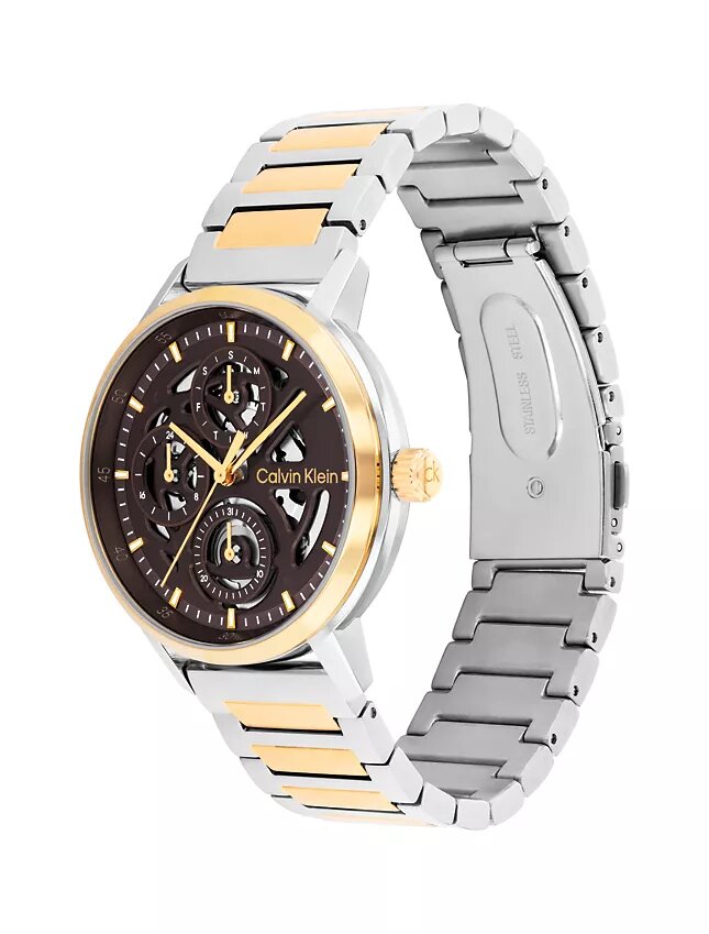 Reloj multifunción con esfera expuesta y brazalete de eslabones Reloj multifunción con esfera expuesta y brazalete de eslabones