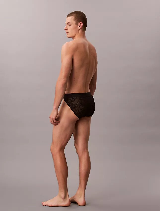 Slip deportivo de microfibra y encaje Slip deportivo de microfibra y encaje