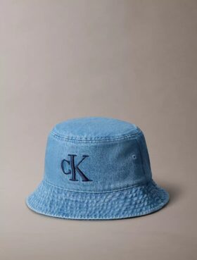 Sombrero de pescador de Denim lavado con logotipo bordado