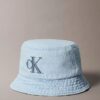 Sombrero de pescador de Denim lavado con logotipo bordado