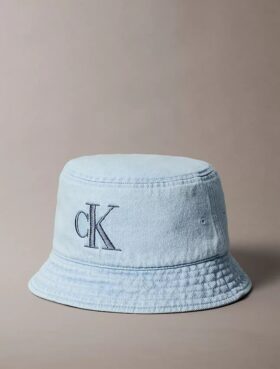 Sombrero de pescador de Denim lavado con logotipo bordado