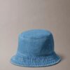 Sombrero de pescador de Denim lavado con logotipo bordado