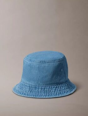 Sombrero de pescador de Denim lavado con logotipo bordado