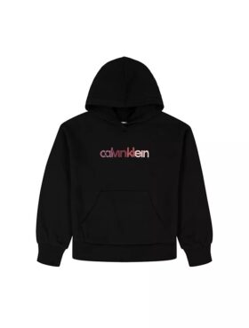 Sudadera con capucha de felpa para niñas con gráfico del logotipo